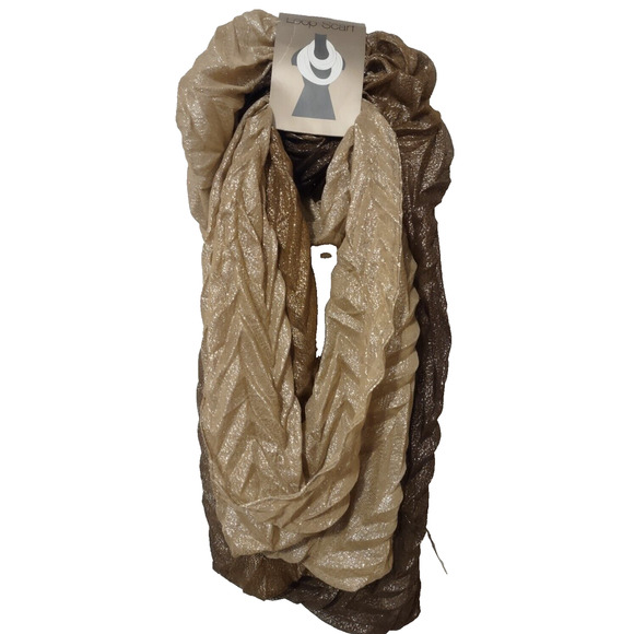 K Accessories Gold Ombre Loop Scarf - Picture 1 of 2